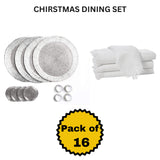 Set of 16 Beaded Placemat coaster Napkin Rings and Cotton Napkins