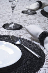 Set of 16 Beaded Placemat coaster Napkin Rings and Cotton Napkins