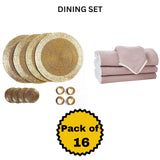 Set of 16 Beaded Placemat coaster Napkin Rings and Cotton Napkins