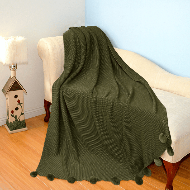 Super Soft Decorative Knitted Throw Blanket - Pure Cotton - 130cm x 150cm (50" x 60")