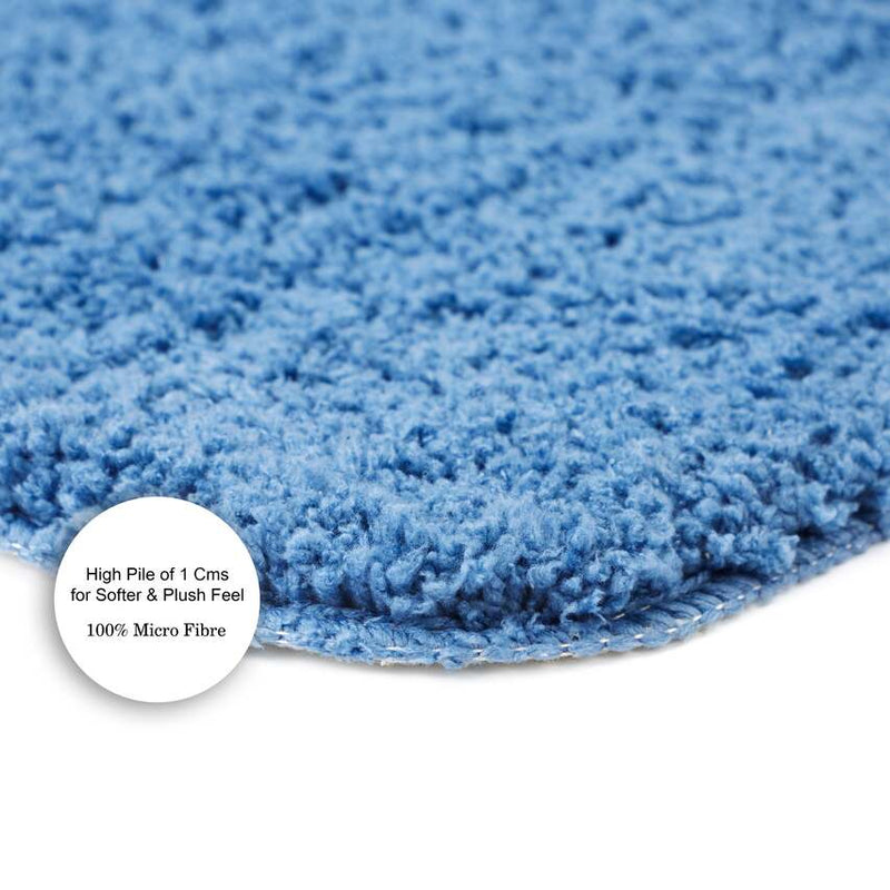 Penguin Home Non Slip Microfiber Bath Mat Blue