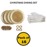 Set of 16 Beaded Placemat coaster Napkin Rings and Cotton Napkins