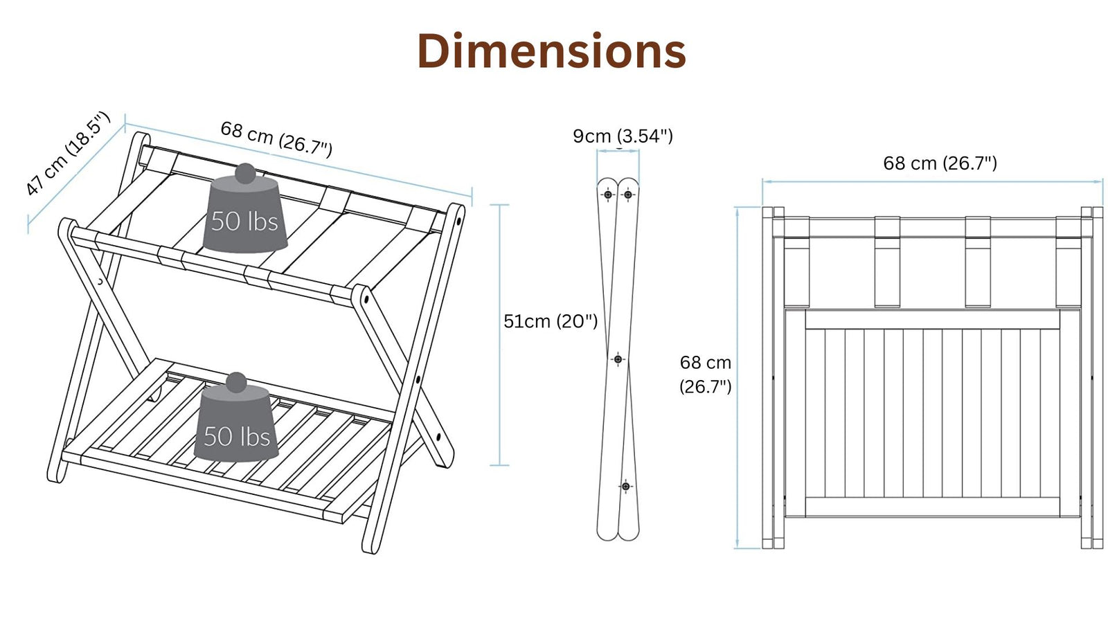 Buy Folding Luggage Rack for Suitcases Online Penguin Home